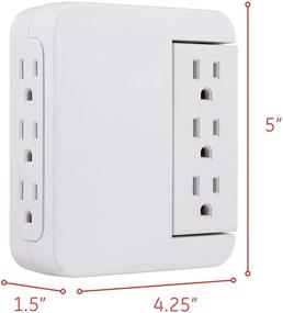 img 1 attached to 💡 GE Pro Side-Access Swivel Surge Protector: Ultimate Charging Solution, with 6 Outlets & Automatic Shutdown Technology