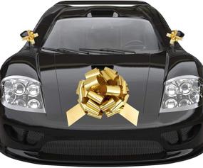 img 4 attached to 🎁 Whaline Golden Big Car Pull Bow with Gift Bows - Perfect for Wedding Car, Graduation, Birthday, Christmas & More (16'')
