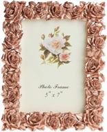 enhance your tabletop décor with memorecoder resin picture frame – rose flower design in stunning rose gold (5x7)! логотип