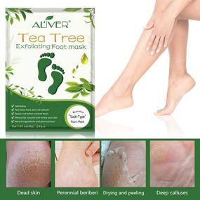 img 2 attached to 👣 Tea Tree Foot Peel Mask 5 Pack - Say Goodbye to Cracked Heels and Dead Skin with Silky Feet Exfoliating Masks for Baby Soft, Smooth Skin