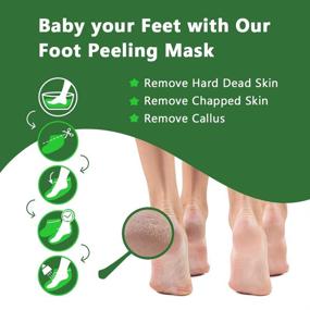 img 3 attached to 👣 Tea Tree Foot Peel Mask 5 Pack - Say Goodbye to Cracked Heels and Dead Skin with Silky Feet Exfoliating Masks for Baby Soft, Smooth Skin