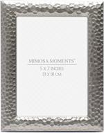 🖼️ mimosa moments hammered metal picture frame, pewter photo display for desk – 5x7 inches логотип