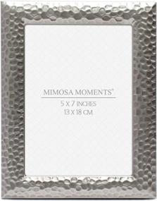 img 4 attached to 🖼️ MIMOSA MOMENTS Hammered Metal Picture Frame, Pewter Photo Display for Desk – 5x7 Inches