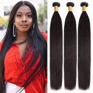 🔥 волосы maxine brazilian straight hair weave hair human bundles (24 26 28 дюймов) - 100% непереработанные волосы бразильского волоса для натурального цвета волос weave логотип