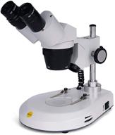 🔬 swift s306s-20-2l binocular stereo microscope with 20x/40x/80x magnification, 360° rotatable forward mount, wide-field 10x and 20x eyepieces, upper and lower led illumination, reversible black/white stage plate logo