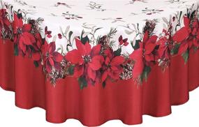 img 3 attached to Newbridge Poinsettias Tablecloth Traditional Poinsettia