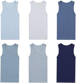 img 2 attached to 👕 Premium Soft Cotton Tank Top for Boys - Pack of 6 Scoop Neck Tagless Undershirts by Buyless Fashion