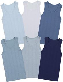 img 4 attached to 👕 Premium Soft Cotton Tank Top for Boys - Pack of 6 Scoop Neck Tagless Undershirts by Buyless Fashion