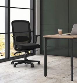 img 3 attached to 🪑 HON Exposure Mesh Task Computer Chair with Adjustable Arms for Office Desk, Black (HVL721), Back Support