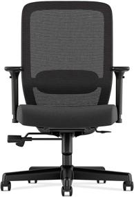 img 2 attached to 🪑 HON Exposure Mesh Task Computer Chair with Adjustable Arms for Office Desk, Black (HVL721), Back Support