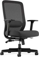 🪑 hon exposure mesh task computer chair with adjustable arms for office desk, black (hvl721), back support logo