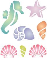 🐚 sea shell nautical seashore reef stencil for painting, ocean theme, 5 x 6 inch (m) - ideal for cards... logo