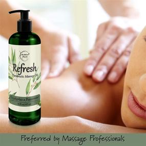 img 3 attached to 16oz Refresh Massage Oil: Eucalyptus & Peppermint Essential Oils - All Natural Muscle Relaxer for Stress Relief & Full Body Massage Therapy - Nut Free Formula