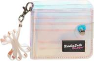 women's silver clear wallet bifold lanyard - handbags & wallets logo