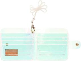 img 2 attached to Women's Silver Clear Wallet Bifold Lanyard - Handbags & Wallets