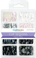 🖤 craft medley gc457a cup sequins: 7mm, 16g, 8 colors - black and white sparkle for multicraft projects logo