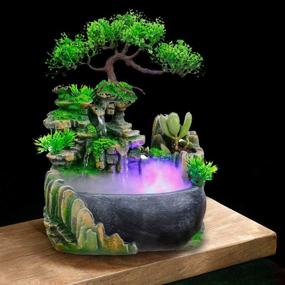img 3 attached to Gdrasuya10 Rockery Fountain: Indoor LED Atomization Water Feature for Living Room, Bedroom, Office Decor
