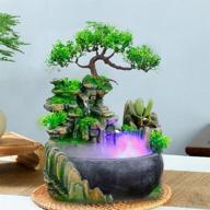 gdrasuya10 rockery fountain: indoor led atomization water feature for living room, bedroom, office decor logo