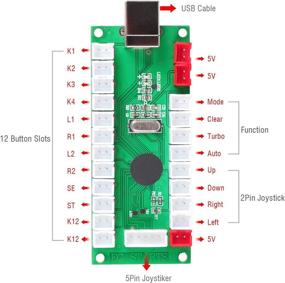 img 3 attached to 🕹️ Avisiri 1 Player Arcade DIY Kit: Ellipse Balltop Stick, LED Buttons, USB Encoder Controller - PC MAME Raspberry Pi Windows (Mixed Color Kit)