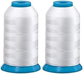 img 3 attached to 🧵 Embroidex Set of 2 Jumbo White Spools Bobbin Thread for Embroidery and Sewing Machines - 5500 Yards Each - Polyester - 90 Weight