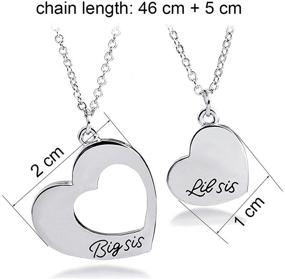 img 3 attached to 💕 Personalized Heart Pendant Necklace for Big Sister and Little Sister - KUIYAI Sister Necklace Set