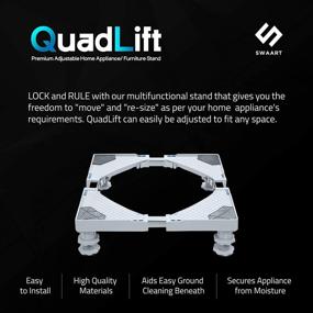img 3 attached to 🏢 Multi-Purpose Adjustable Stand for Fridge, Dryer, Washer: Strong and Movable Feet for Enhanced Stability