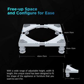 img 2 attached to 🏢 Multi-Purpose Adjustable Stand for Fridge, Dryer, Washer: Strong and Movable Feet for Enhanced Stability