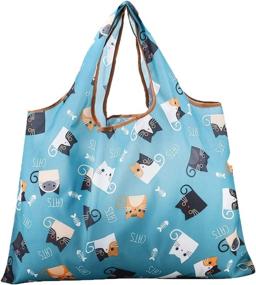 img 3 attached to 🌿 Go Green with Gophra Reusable Grocery Bag - 2 Packs of Large, Washable & Foldable Shopping Tote Bag, Eco-Friendly and Pocket-Friendly (Cattie)