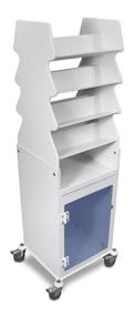 img 1 attached to 🛒 TrippNT 53109 PVC Plastic Slanted Suture Cart with Blue Acrylic Door, Bulk Storage Area and 3" Casters, 19" W x 56.5" H x 17" D