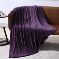 🔮 exq home purple fleece twin size blanket - couch or bed microfiber throw blanket - flannel warm blanket for adults or kids logo