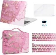 🎨 mosiso pink watercolor marble hard case for macbook pro 13 inch 2016-2020 a2338 m1 a2289 a2251 a2159 a1989 a1706 a1708 + bag + keyboard skin + webcam cover + screen protector логотип