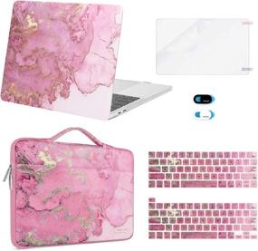 img 4 attached to 🎨 MOSISO Pink Watercolor Marble Hard Case for MacBook Pro 13 inch 2016-2020 A2338 M1 A2289 A2251 A2159 A1989 A1706 A1708 + Bag + Keyboard Skin + Webcam Cover + Screen Protector