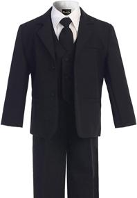 img 1 attached to 👔 Stylish OLIVIA KOO Boy's Classic 2 Button Suit with Cloth Cover Buttons: Perfect for Any Occasion!