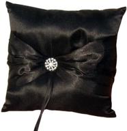 black wedding ring pillow – ring bearer cushion, 7.8 x 7.8 inch logo