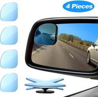 🔁 blue 360 degree rotating fan-shaped rearview mirror for car, truck, van - wide angle convex safety mirror for automobile side mirror blind spot detection logo