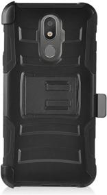 img 1 attached to 📱 Eaglecell - LG Journey LTE L322DL, Neon Plus, Prime 2, Arena 2, Aristo 4+ Plus, Tribute Royal, Escape Plus, K30 (2019) LM-X320 - Hybrid Phone Case with Stand and Belt Clip Holster - CV1 Black