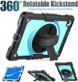 img 1 attached to 📱 SEYMAC Shockproof Case for Lenovo Tab M10 FHD Plus 10.3 inch 2020 [2nd Gen] TB-X606F TB-X606X: Full Protection Sturdy Kidsproof Stand Cover with Handle Strap/Screen Protector in Black/SkyBlue