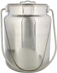 img 3 attached to 🥛 Rural365 Stainless Steel Milk Jug, 4 Liter (1 Gal) - Rustic Metal Can with Lid, Vintage Milk Jug Vases