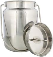 🥛 rural365 stainless steel milk jug, 4 liter (1 gal) - rustic metal can with lid, vintage milk jug vases logo