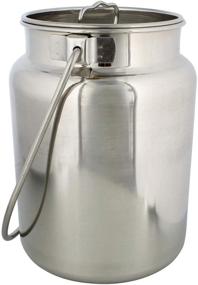 img 2 attached to 🥛 Rural365 Stainless Steel Milk Jug, 4 Liter (1 Gal) - Rustic Metal Can with Lid, Vintage Milk Jug Vases