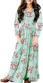 img 4 attached to 👗 Sleeve Spring Winter Dresses for Girls' Clothing: Stylish Dress Collection