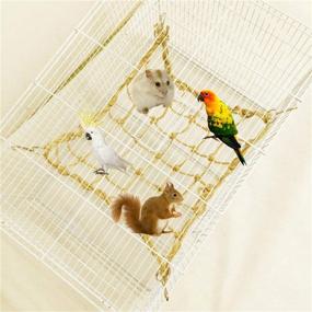 img 1 attached to 🦜 Bird Climbing Rope Net: Large Swing Hammock for Budgies, Macaws, Cockatoos & More - Perfect Perch & Chew Toys for Parakeets, Hamsters, Rats, Ferrets & African Grey