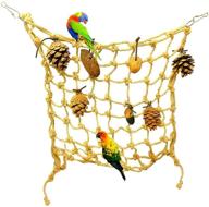 🦜 bird climbing rope net: large swing hammock for budgies, macaws, cockatoos & more - perfect perch & chew toys for parakeets, hamsters, rats, ferrets & african grey logo