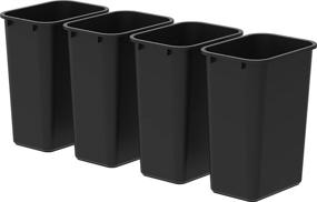 img 4 attached to 🗑️ Storex 4-Pack Large/Tall Waste Basket, 15.5 x 11 x 20.75 Inches, Black (00700U04C)