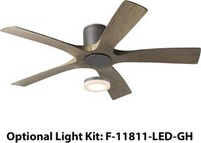 img 1 attached to 🔌 Aviator 54in Smart Flush Mount Ceiling Fan: Graphite Weathered Gray, Indoor/Outdoor, with Wall Control – (Light Kit Sold Separately)