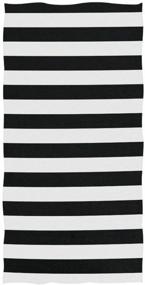 img 3 attached to 🖤 Ultra Soft Luxury Hand Towel for Bathroom - 30"x15" - Black and White Stripes