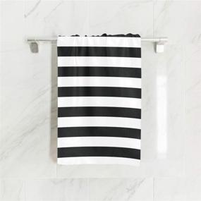 img 2 attached to 🖤 Ultra Soft Luxury Hand Towel for Bathroom - 30"x15" - Black and White Stripes