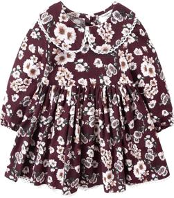 img 4 attached to 👗 ChubbyBun Baby Peter Pan Collar Floral Dress - Sizes 2T, 3T, and 4T: Perfect for Toddler Girls