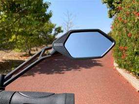 img 2 attached to 🔵 MEACHOW Scratch Resistant Handlebar Bike Mirror, Adjustable Rearview Mirror with New Glass Lens, Bicycle Mirror (Blue, Right Side) ME-005RB