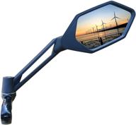 🔵 meachow scratch resistant handlebar bike mirror, adjustable rearview mirror with new glass lens, bicycle mirror (blue, right side) me-005rb logo